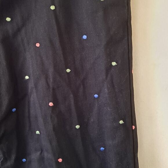 Black multicolored polka dotted Crop Pant - Sz 16P - Picture 8 of 14